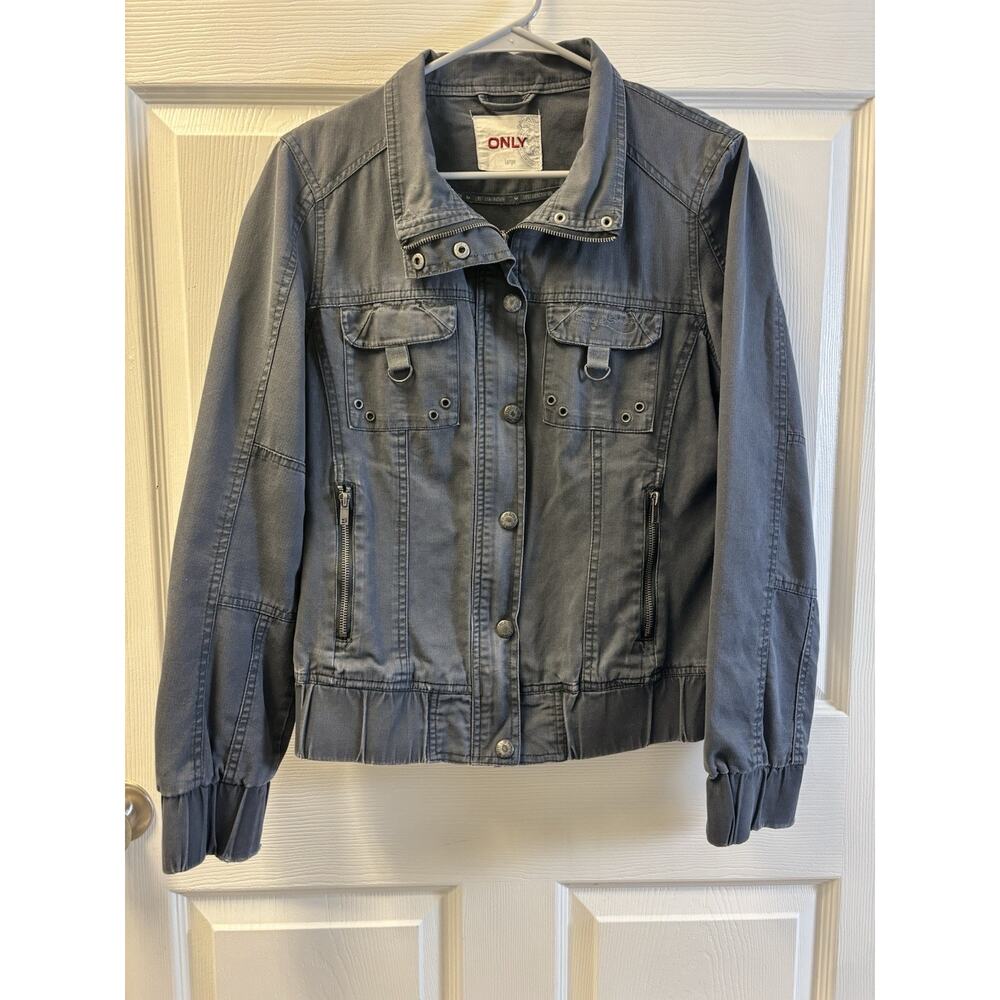 Only Saints And Sinners Gray Biker Style Coat Large